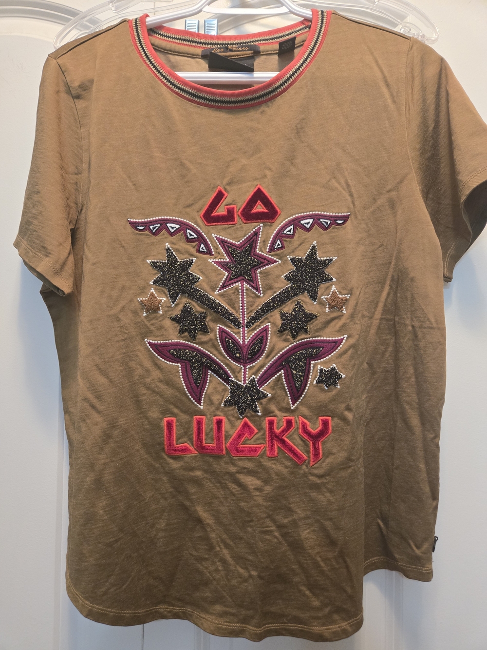 Scotch & Soda Les Fawes Go Lucky Embroidered Graphic Tee - Bronze